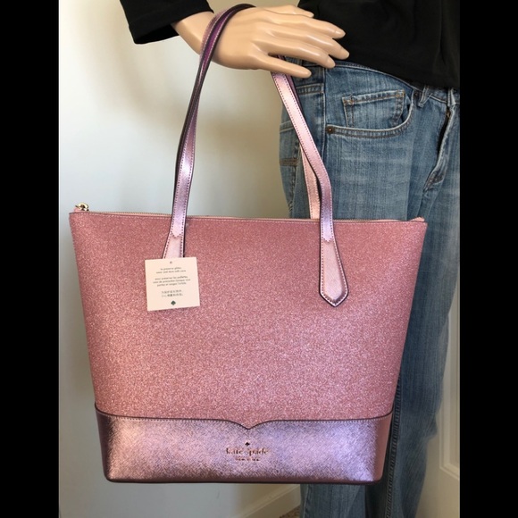 kate spade Bags Kate Spade Pink Glitter Tote New Poshmark